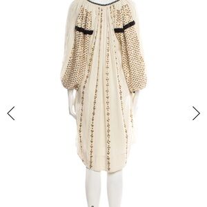 Isabel Marant Cream and Black Long Sleeve Dress